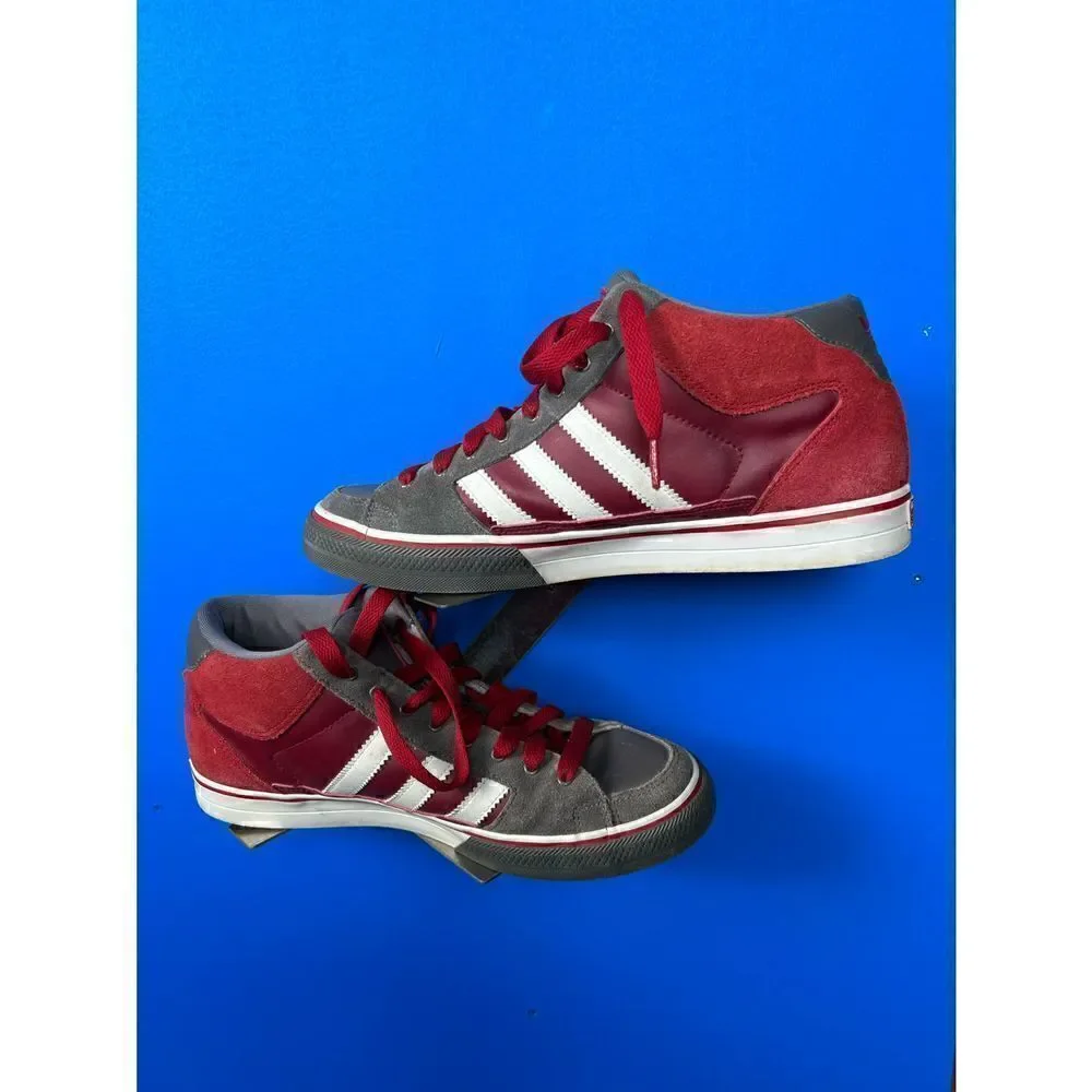 Adidas Top Court Hi BaseBall stich sneakers 10.5  SSV038001 Gray/Red